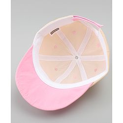 Babyhug Cotton Baseball Cap With Floral Applique Pink - Diameter 17 cm