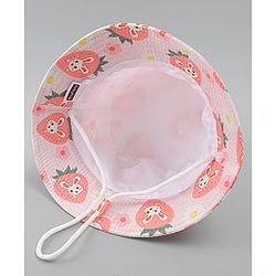 Babyhug Bucket Hat with Bunny Print Pink - Diameter 17 cm