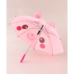 Babyhug Umbrella With Bunny Print & Applique - Pink