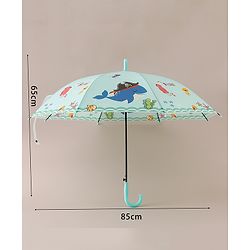 Babyhug Free Size Umbrellawith Sea Life Theme Print - Light Green