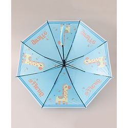 Babyhug Free Size Giraffe Printed Umbrella - Light Blue