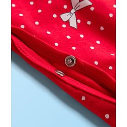 Babyhug Disney Interlock Knit Full Sleeves Footed Sleepsuit With Marie Graphics Pack Of 2 - Red & White
