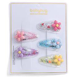 Babyhug Free Size Snap Clips with Applique Pack of 5 - Multicolor