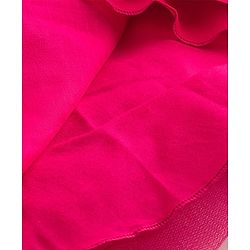 Babyhug 5 Layers Mesh Sleeveless Party Gown With 3D Flower Detailing & Bow Applique With Yoke Pleating - Red