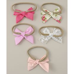 Babyhug Headband With Floral Print Pack Of 5 - Multicolour
