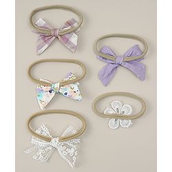 Babyhug Headbands With Floral Print Pack Of 5 - Multicolour
