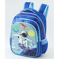 Space Kids School Backpack with Detachable Pencil Pouch 17L - Black| Water-Resistant Polyester| Bag for Boys & Girls| Lightweight & Durable| 3 Compartment & Front Zipper| Bottle Pouch