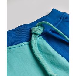 Babyhug Disney Terry Knit Track Pant with Mickey & Friends Graphic - Light Blue & Blue