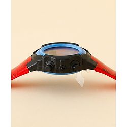 Babyhug Free Size Digital Watch with Spiderman Print - Red