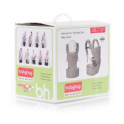 Babyhug Harmony 9-in-1 Ergonomic Baby Carrier with Hip Seat - Denim| Breathable Mesh Fabric| Detachable Hood| Soft Padded Straps| Storage Pocket| 9 carrying positions for babies up to 15 kg| 3 months+