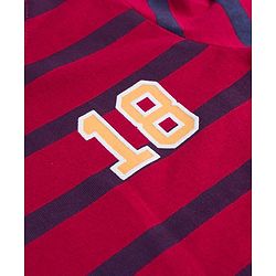 Babyhug Cotton Knit Full Sleeves Striped & Number Printed T-Shirts Pack of 3 - Red Yellow & Blue