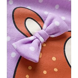 Babyhug Cotton Knit Full Sleeves Footed Sleepsuit With Animal Print - Lavender