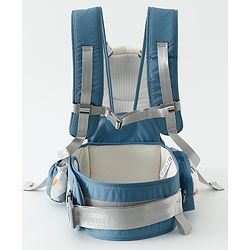 Babyhug AirEase 5-in-1 Hip Seat Baby Carrier - Blue| Lightweight & Breathable| Ergonomic Support| Foldable Head Support| Multiple Carry Positions| Carrying Capacity 15 kg| Optimum Weight Distribution