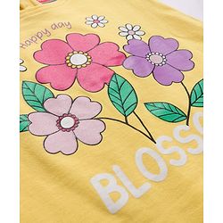 Babyhug Cotton Knit Half Sleeves T-Shirt with Floral & Polka Dot Print Pack of 3 -Plum Yellow & White