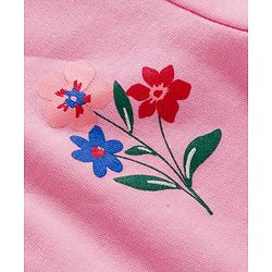 Babyhug 100% Cotton Knit Full Sleeves Front Open Jhablas with Floral Print Pack of 3 - Pink Red & White