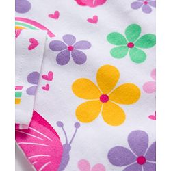 Babyhug 100% Cotton Knit Full Sleeves Front Open Jhablas with Tropical Theme Print Pack of 3 - White Navy Blue & Pink