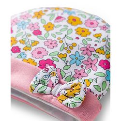 Babyhug 100% Cotton Interlock Knit Cap Mittens & Booties & Floral Print Pink - Diameter 13.75 cm