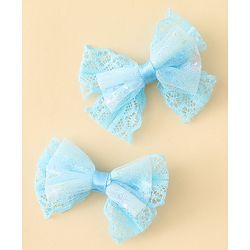 Babyhug Free Size Bow & Butterfly Clips Blue Pack Of 2 - Orange