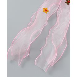 Babyhug Free Size Bow Clip with Floral Applique - Beige