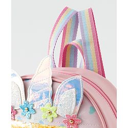 Babyhug Fashion Backpack With Unicorn Applique - Multicolour