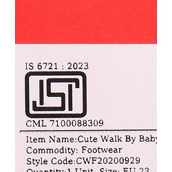 Cute Walk by Babyhug Velcro Closure Sandals Elephant Patch & Stripes - Pink