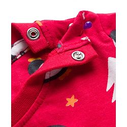 Babyhug Cotton Knit Full Sleeves Co-Ord Night Suit with Penguin Print - Red