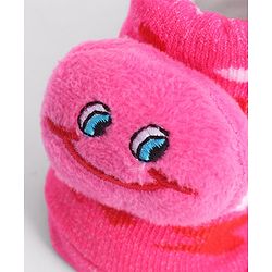 Cute Walk by Babyhug Socks With Animal Applique - Dark Pink