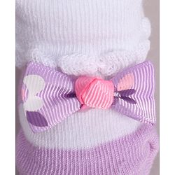 Cute Walk by Babyhug Socks With Bow Applique - Purple