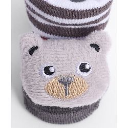 Cute Walk by Babyhug Socks With Animal Applique - Black