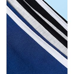 Babyhug Cotton Jersey Knit Full Length Solid Color Lounge Pants with Tape Detailing Pack of 3 - Multicolor