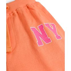 Babyhug Cotton Jersey Knit Full Length Lounge Pants with Text Print Pack of 3 - Orange Green & Pink