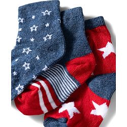 Cute Walk by Babyhug Ankle Length Anti Bacterial Socks with Star Design Pack of 3 - Navy