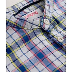 Babyhug Cotton Woven Shirt Full Sleeve Mandarin Collar Check Multi 9-12 Months