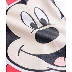 Babyhug Disney Terry Knit Half Sleeves Oversized T-Shirt with Mickey Mouse Graphic - Red