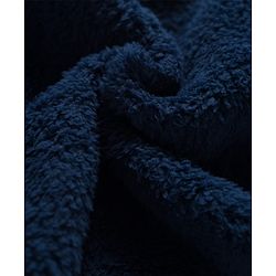Babyhug Velour Knit Full Sleeves Winter Wear Night Suit With Bear Embriodery - Navy Blue