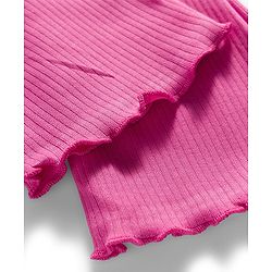 Babyhug Cotton Knit Full Length Solid Color Flared Legging - Pink
