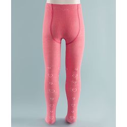 Cute Walk by Babyhug Knit Heart Design Antibacterial Tights - Pink