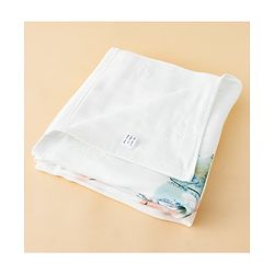 Babyhug 100% Pure Cotton Four Layer Baby Blanket Lion Print Super Soft & Absorbent Lightweight Breathable Quilt (320g) Gentle on Baby Skin 024 Months| New Born Essential - White