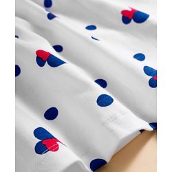 Babyhug Disney Single Jersey Knit Half Sleeves Frock With Minnie Mouse & Friends Print - White