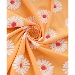 Babyhug Terry Knit Hooded Towel With Floral Print L 76 x B 76 cm - Gold
