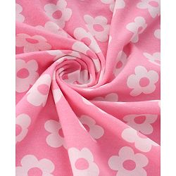 Babyhug Terry Knit Hooded Towel With Floral Print L 76 x B 76 cm - Pink