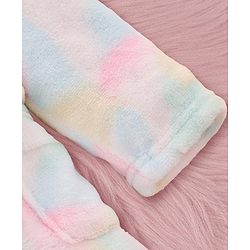 Babyhug Velour Knit Full Sleeves Tie Dyed Hooded Bathrobe - Multicolour