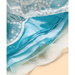 Babyhug 5 Layers With Cotton Lining Mesh Sleeveless Party Dress With Heavy Embroidery Detailing & Bow - Light Blue
