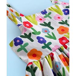 Babyhug Cotton Woven Sleeveless Floral Printed Frock - Multicolour