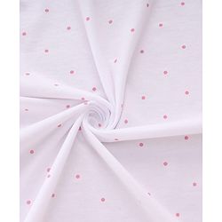 Babyhug Cotton Knit Hooded Wrapper Polka Dots Print L 65 x B 61 cm - Pink