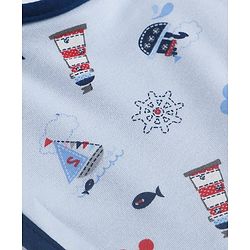 Babyhug Disney Mickey Sailor Print Premium Bibs Pack of 2 - Blue & Navy| Soft & Skin Friendly| Absorbent Material| Feeding & Drool Protection| Machine Washable| Easy Velcro Closure