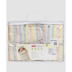 Babyhug Premium 100% Cotton Bear Shaped Carry Nest Cum Sleeping Bag for Babies - Beige - Woodland Theme| Soft Cotton| Snug Wrap Design| Easy-Access| 04 Months Babies| Newborn Essential