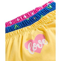 Babyhug 100% Cotton Knit Bloomers with Floral & Polka Dot Print Pack of 3 - Yellow Blue & Pink
