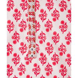 Babyhug Cotton Woven Full Sleeves Floral Printed Kurta Dhoti Set - White