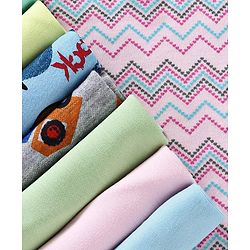 Babyhug Wash Clothes Plain & Printed Pack of 8 (Colour & Print May Vary)